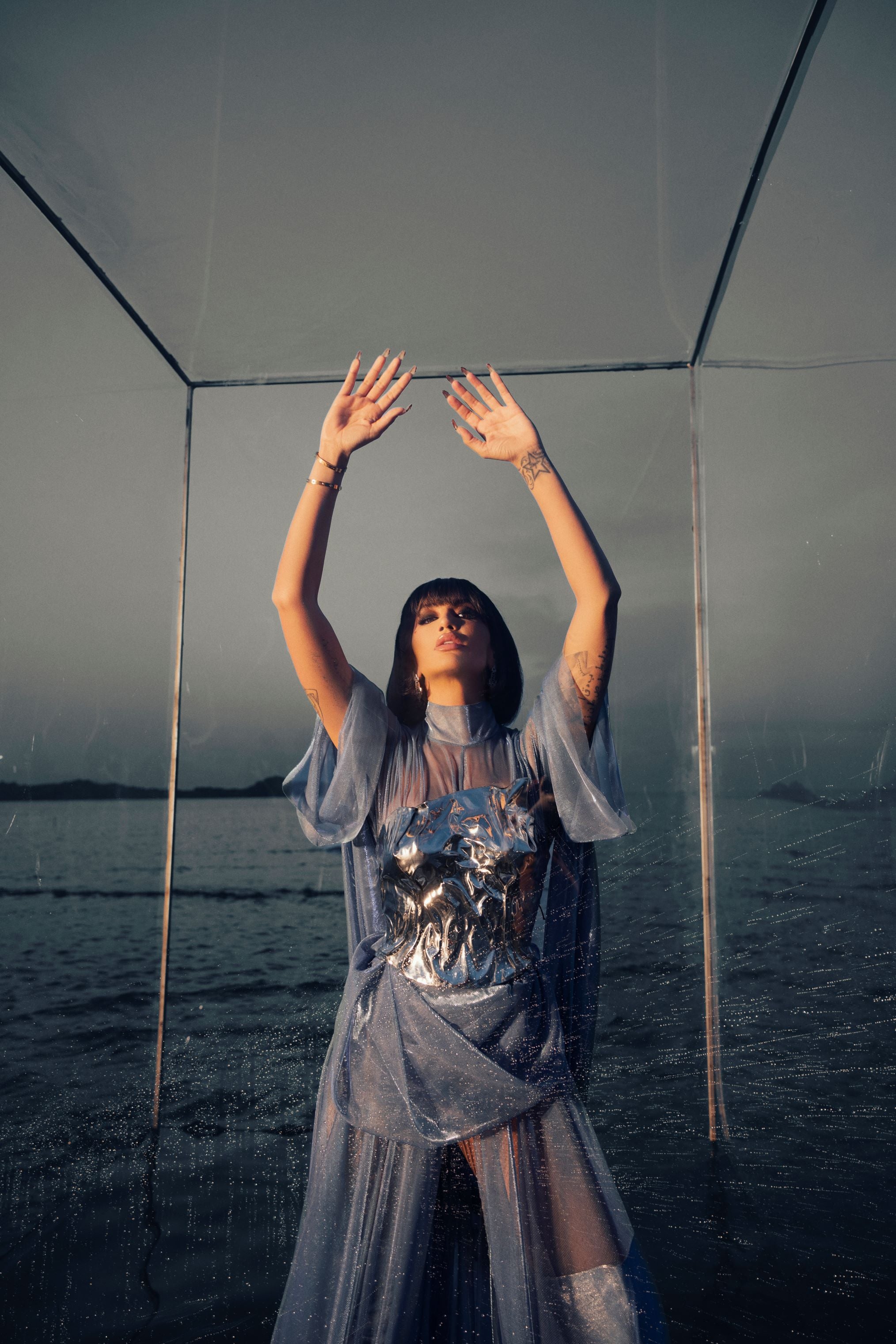 DAFINA ZEQIRI - LONG BABY BLUE DRESS