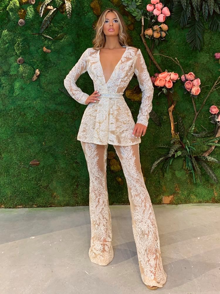 White Lace Elegant Jumpsuit