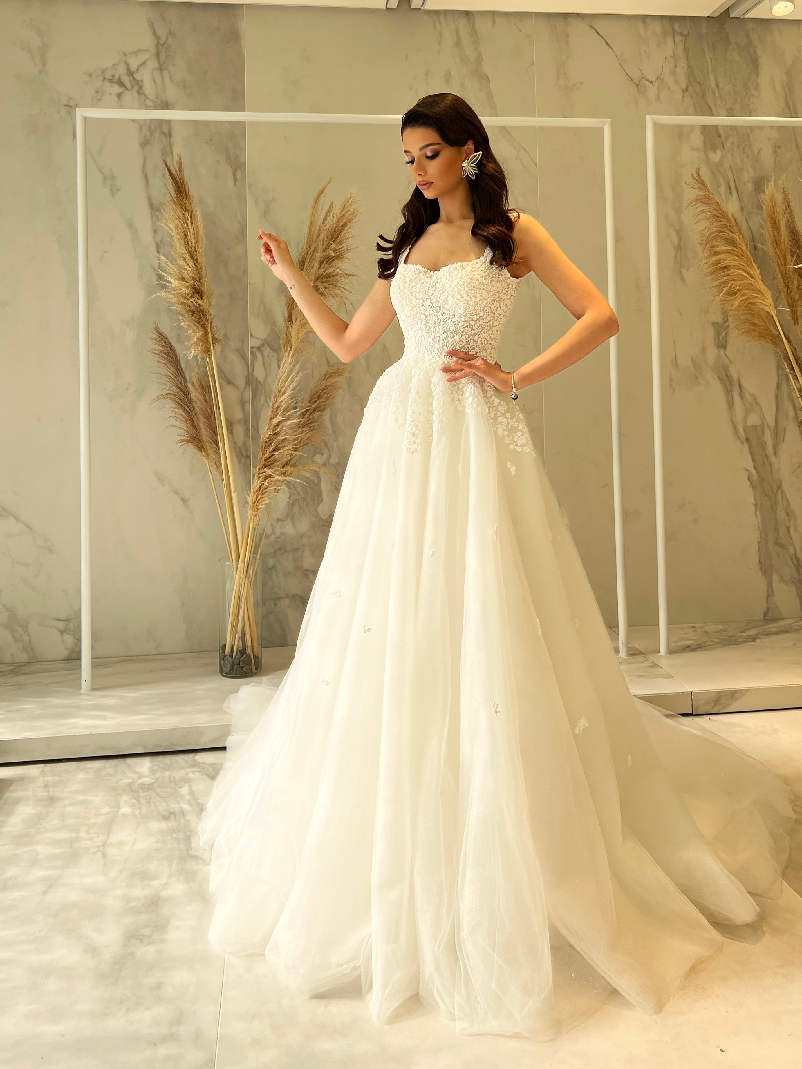 Sleeveless Tulle Bridal Dress