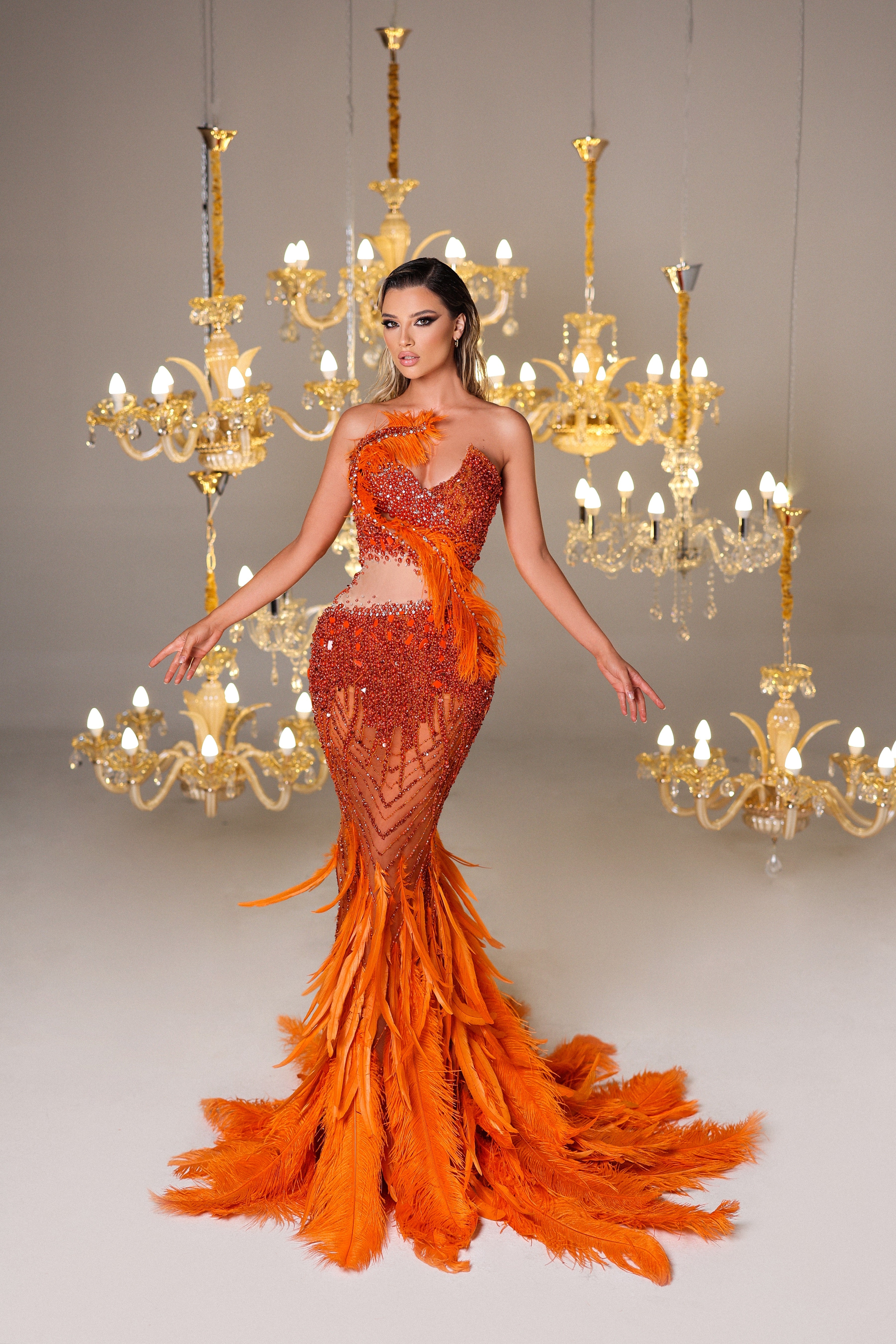 burnt orange dress with sparkles and feathers Jovani 06164 Black Sequin Feather Fitted From Dress Design to Fabric Chosen plus the making of the dress is personally done myself unless it is more than one order bit of help by my friend/husband to complete the order in given time Shoulder Burnt Orange Sequin Dress
