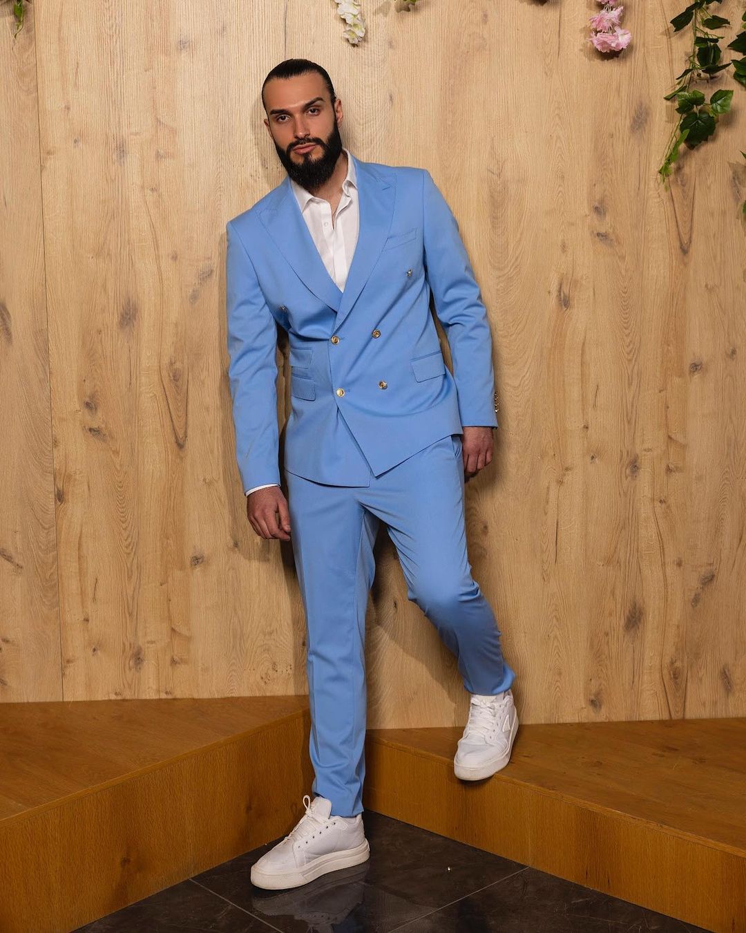 Baby Blue Double Breasted Suit