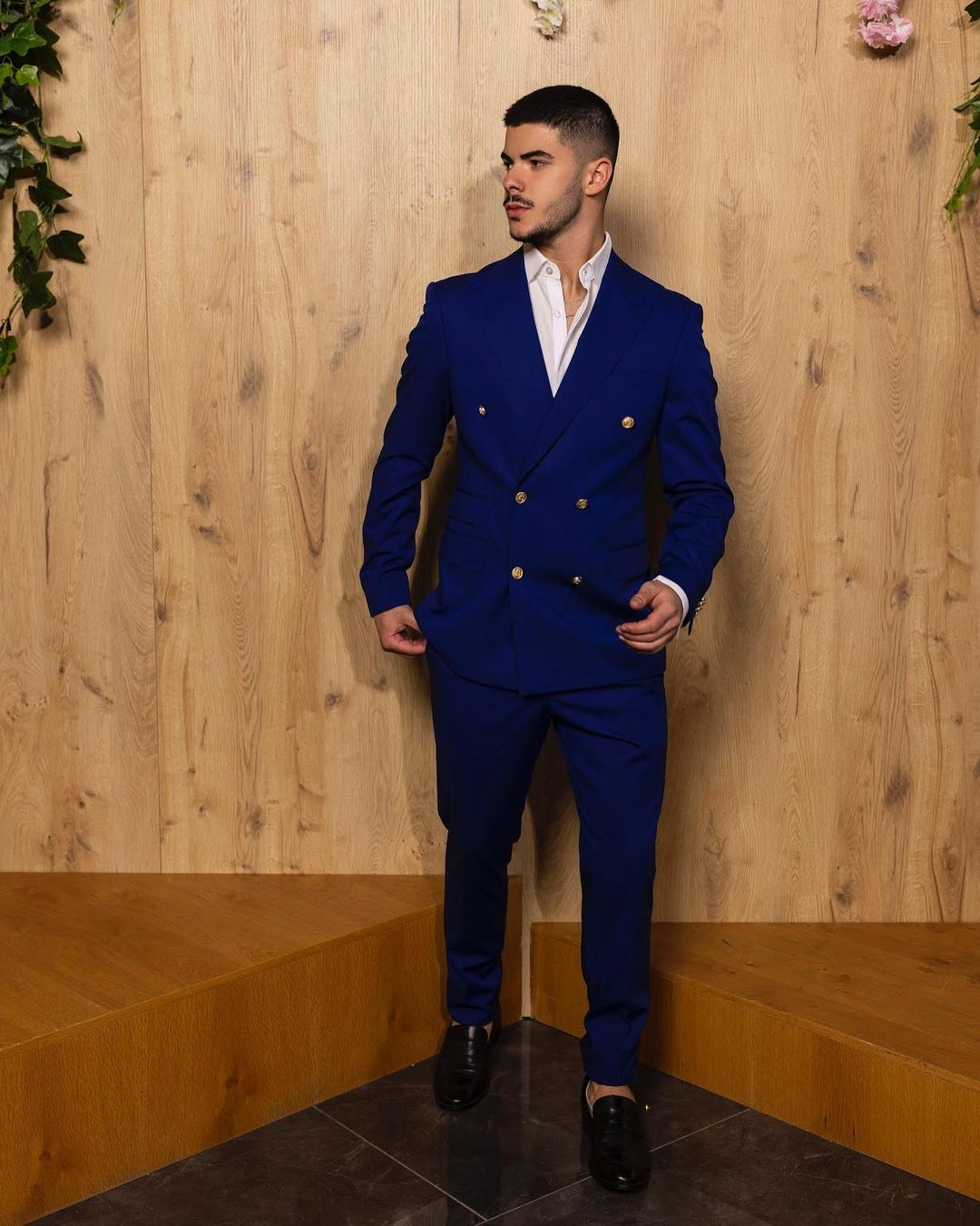 Navy Blue Double Breasted Suit