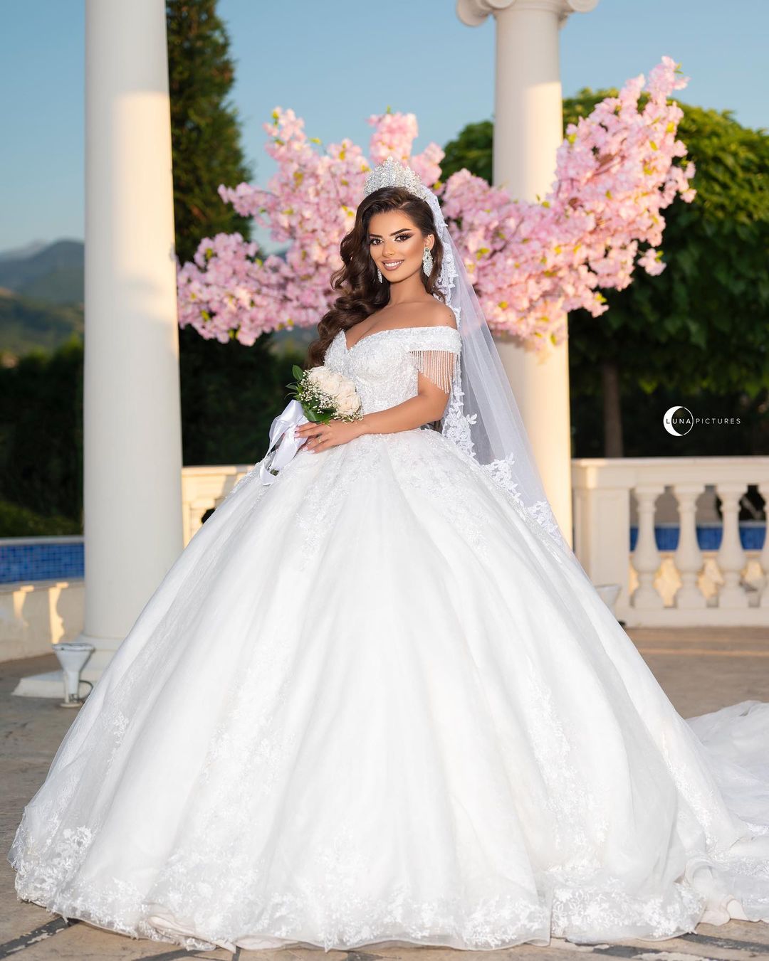 Off Shoulder Wedding Ball Gown