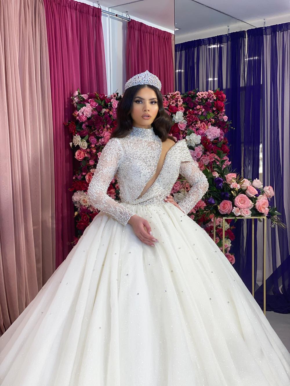 Asymmetrical Bodice Ball Gown