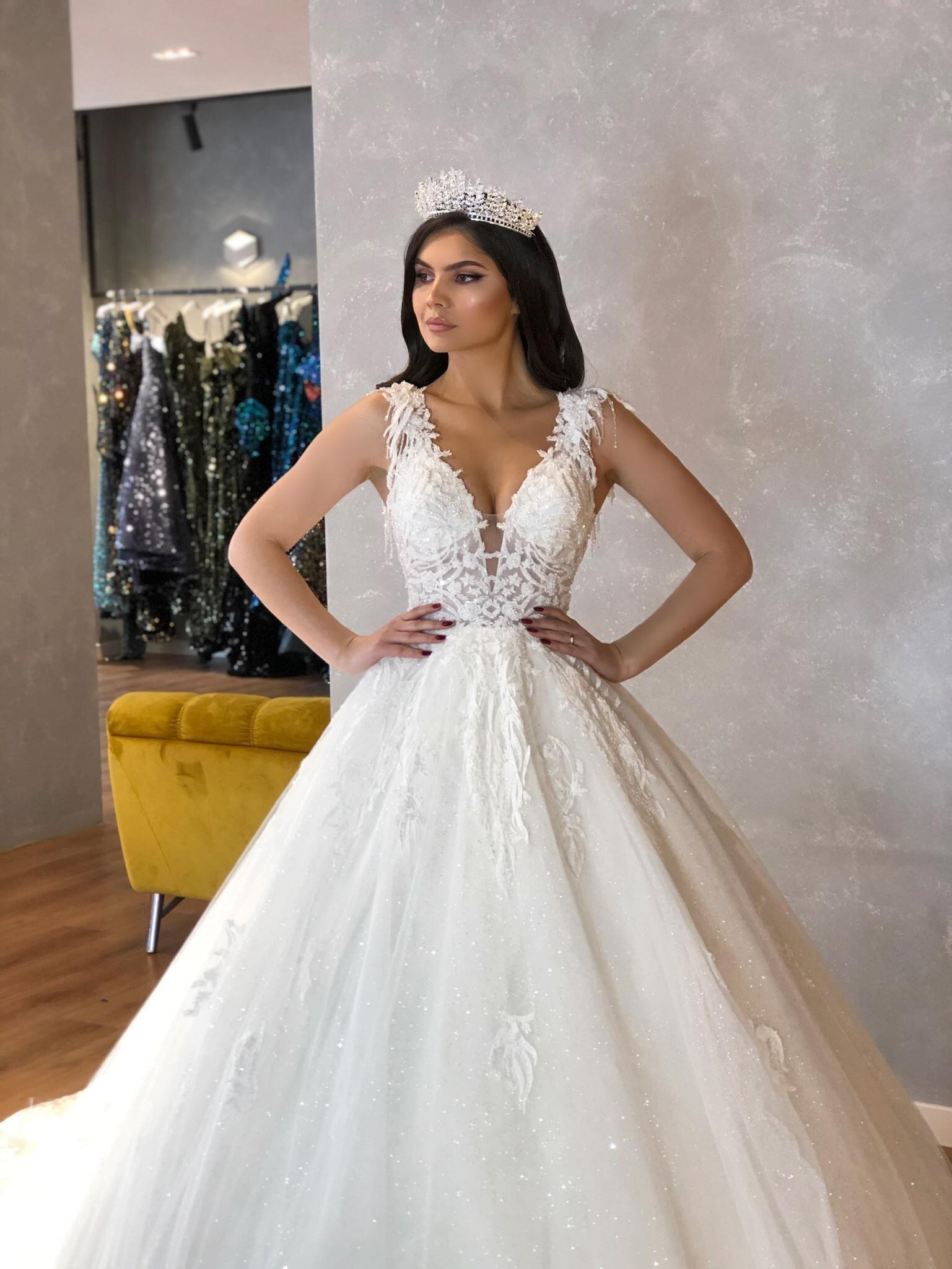 Lace Tulle Bridal Ball Gown