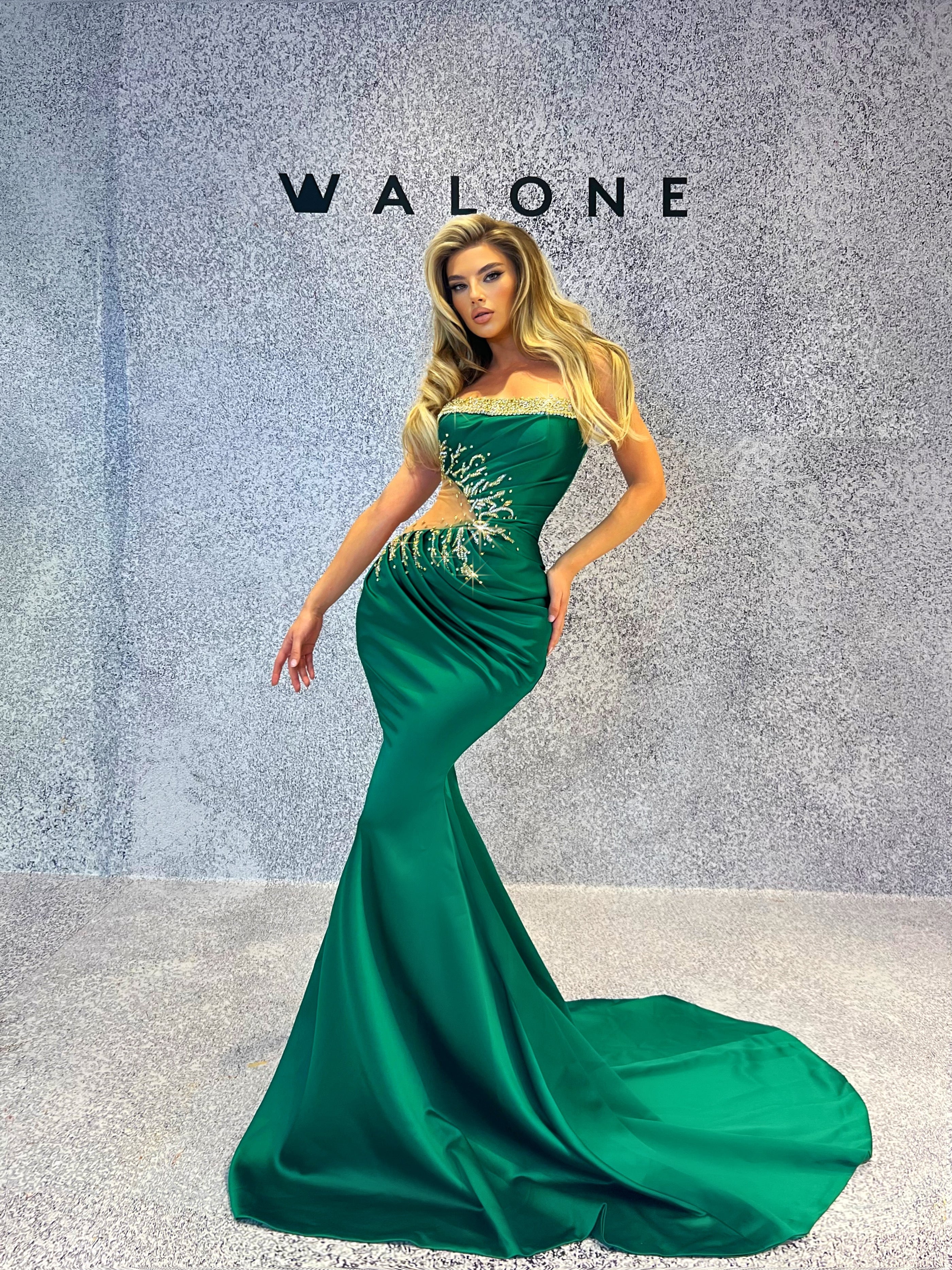 Mermaid Cut-Out Emerald Green Dress