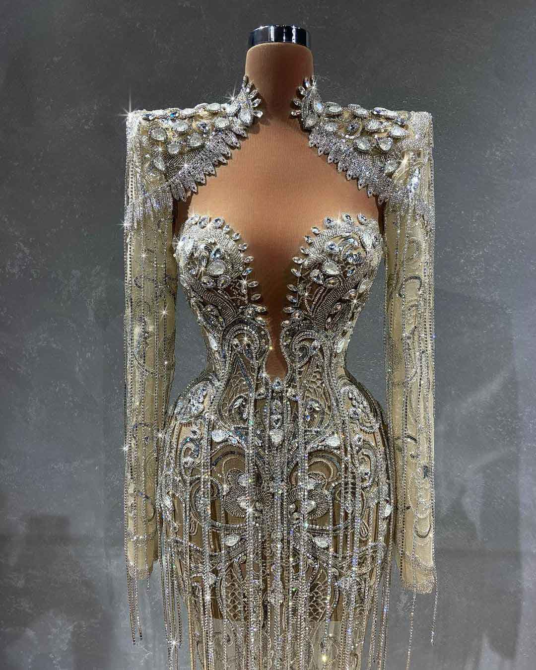 Short Silver Fringe Dress