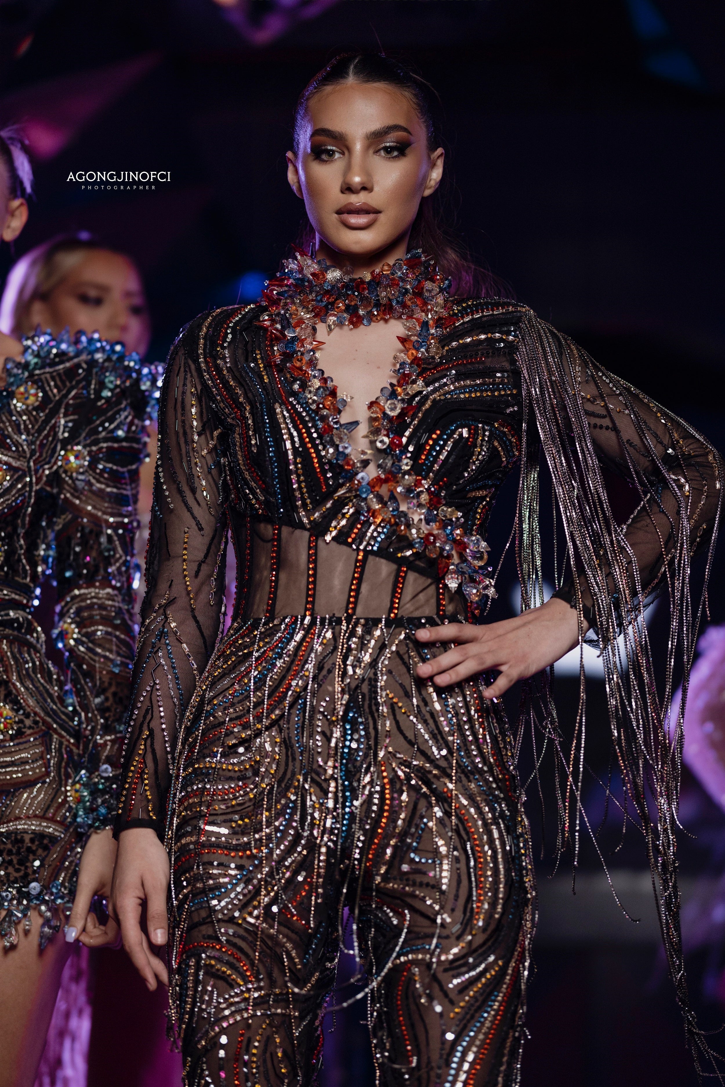 Tassel Embellished Black Jumpsuit